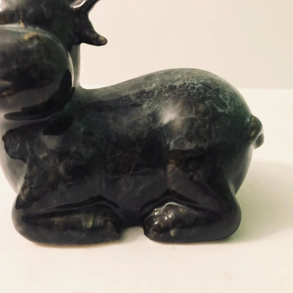 Vintage Cow Figurine  5 Inch Long Ceramic Figure Chip on Ear - Picture 6 of 15